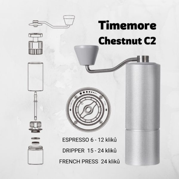 آسیاب قهوه دستی تایم مور مدل C2-silver