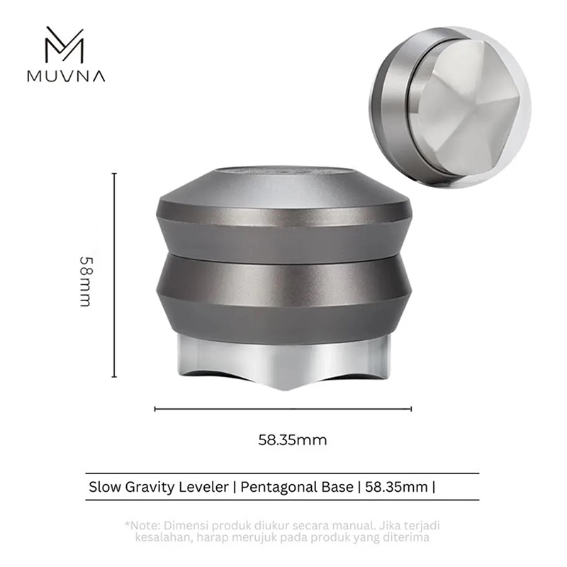 لولر دیستریبیوتر قهوه موونا مدل گرویتی پنتاگون سایز 58.35mm خاکستری