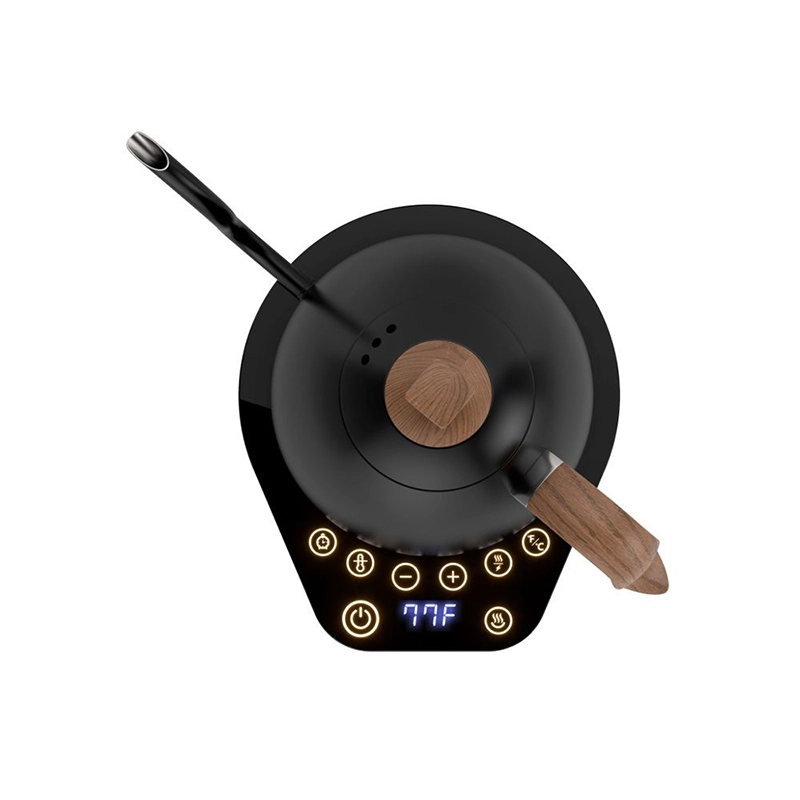 کتل برقی برویستا 600 میل مدل Artisan Gooseneck مشکی چوبی